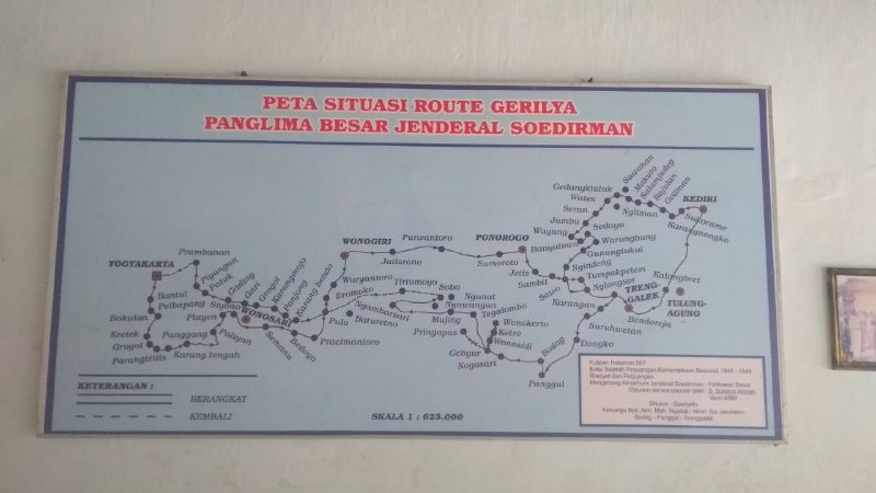 peta jalur gerilya Jendral Soedirman